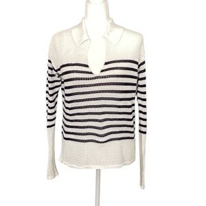 Gap Navy and White Knit Sweater